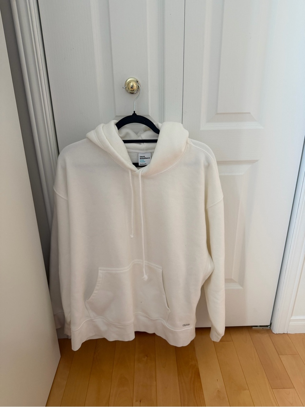 TNA White Cowl Neck Hoodie Sweatshirt